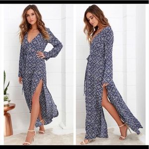 Lulus Mandala Daydream Blue Print Maxi Dress